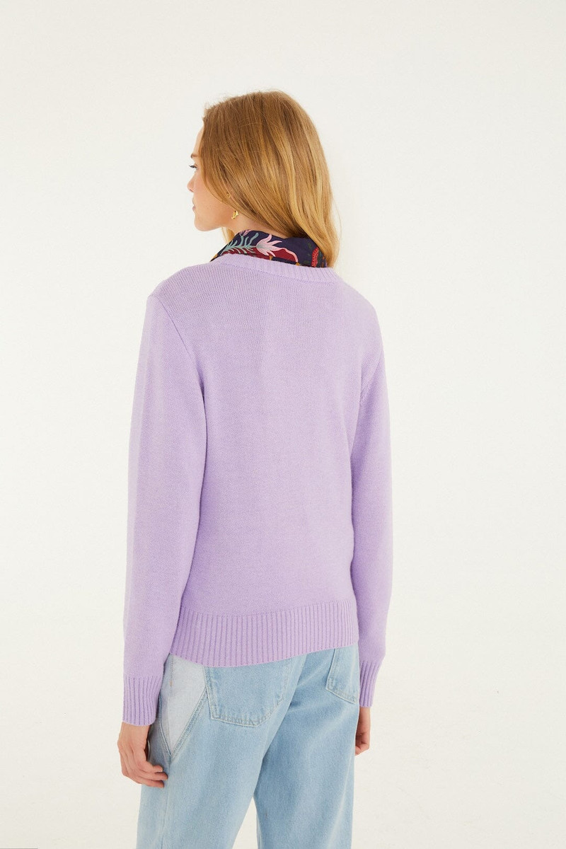 Lilac Going Bananas Knit Sweater 3