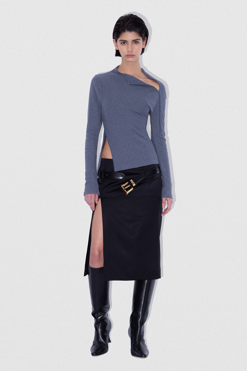 COSIMA SKIRT BLACK RIB - 2