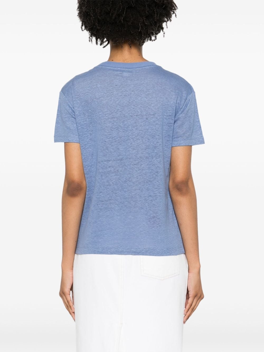 short-sleeve linen T-shirt - 4