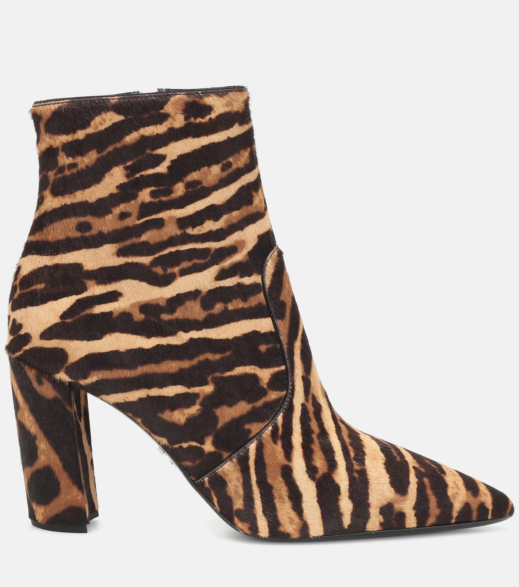 Leopard-print calf hair ankle boots - 4