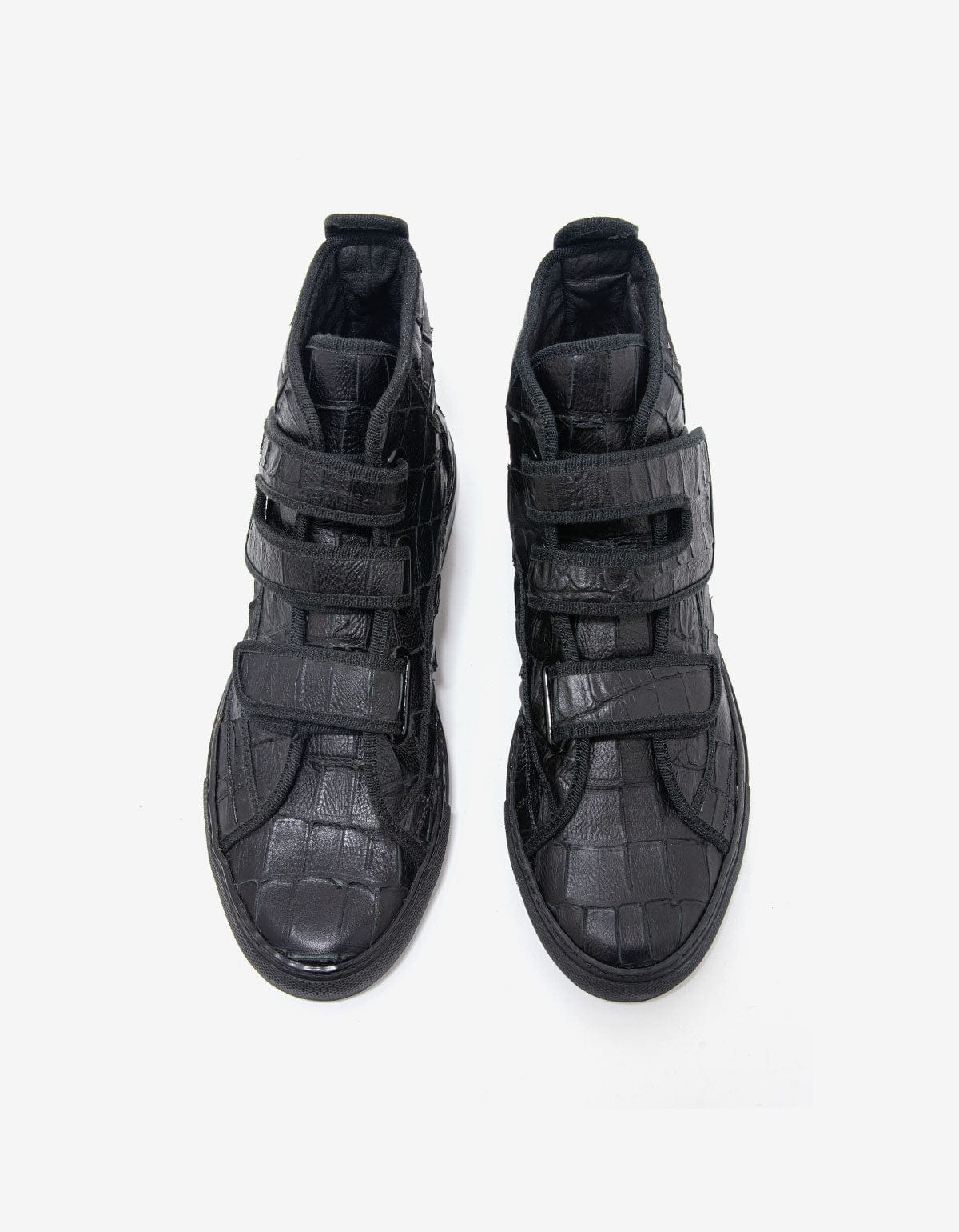 Raf Simons Black Croc Effect High Top Trainers - 5
