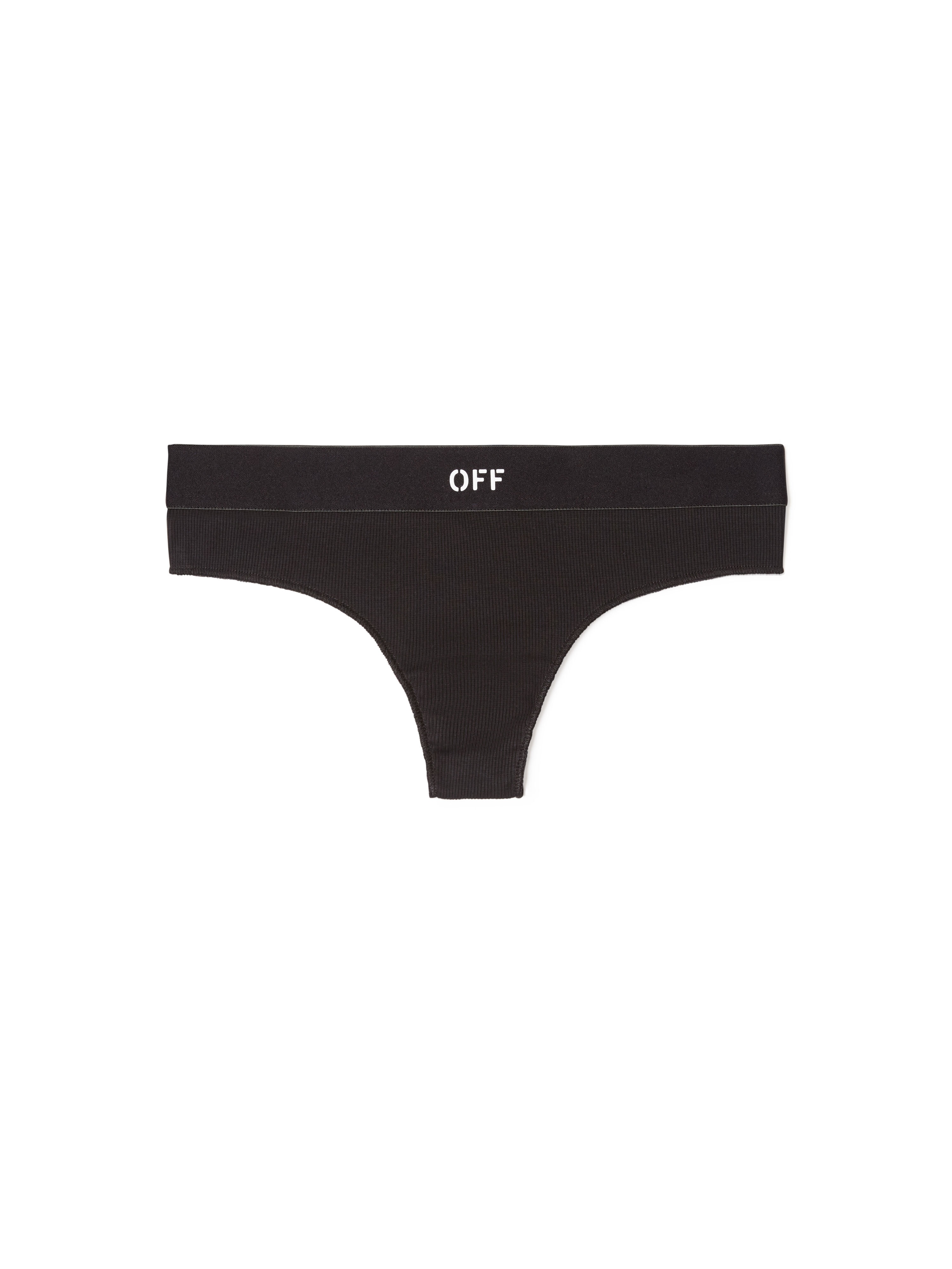 Black/white Off Rib Brazilian Panties - 4