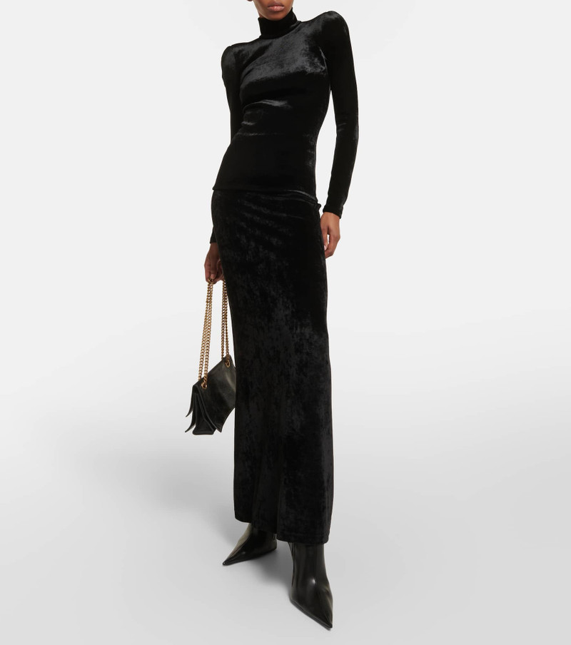 BALENCIAGA Velvet turtleneck top outlook