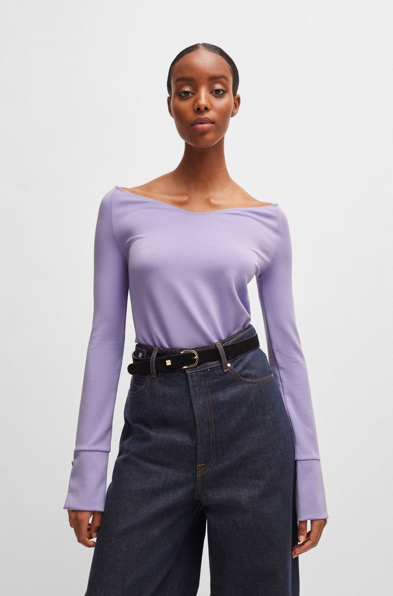BOSS SLIM-FIT TOP WITH METAL CUFF BUTTONS outlook