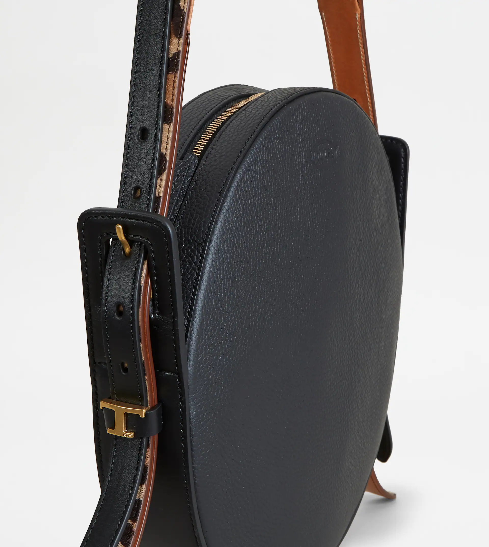 CROSSBODY BAG IN LEATHER SMALL - BLACK - 4