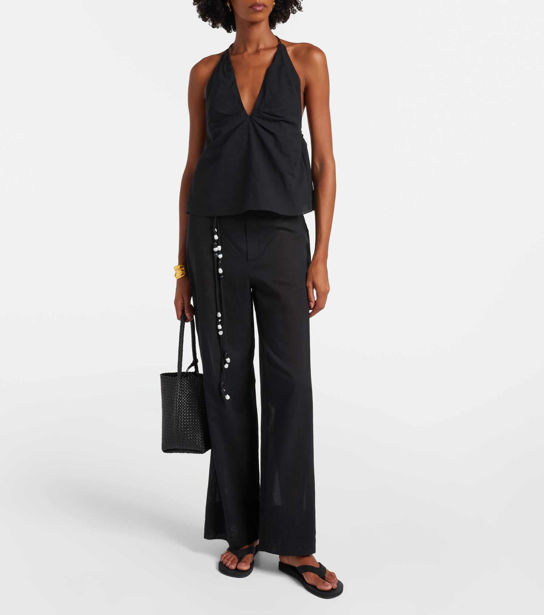 Azura cotton wide-leg pants - 2