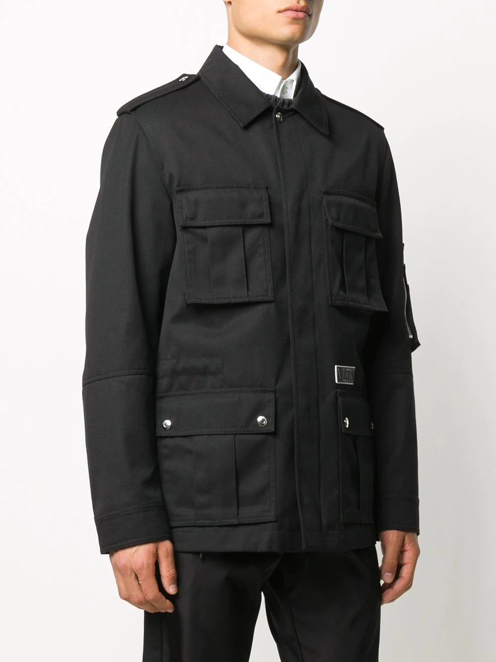 VLTN-patch shirt jacket - 3