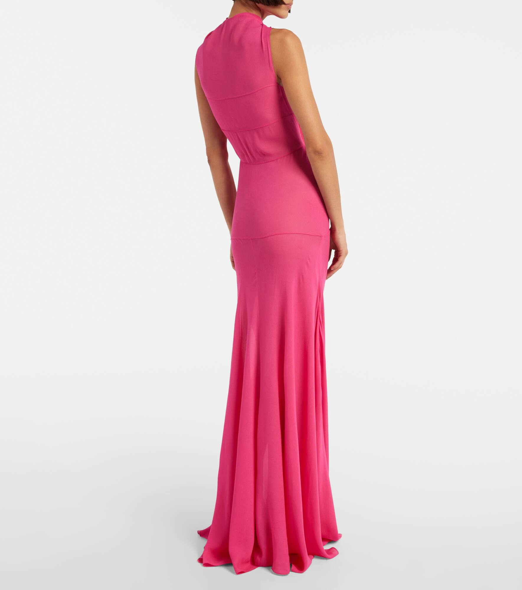 Cutout ruffled jersey gown - 3