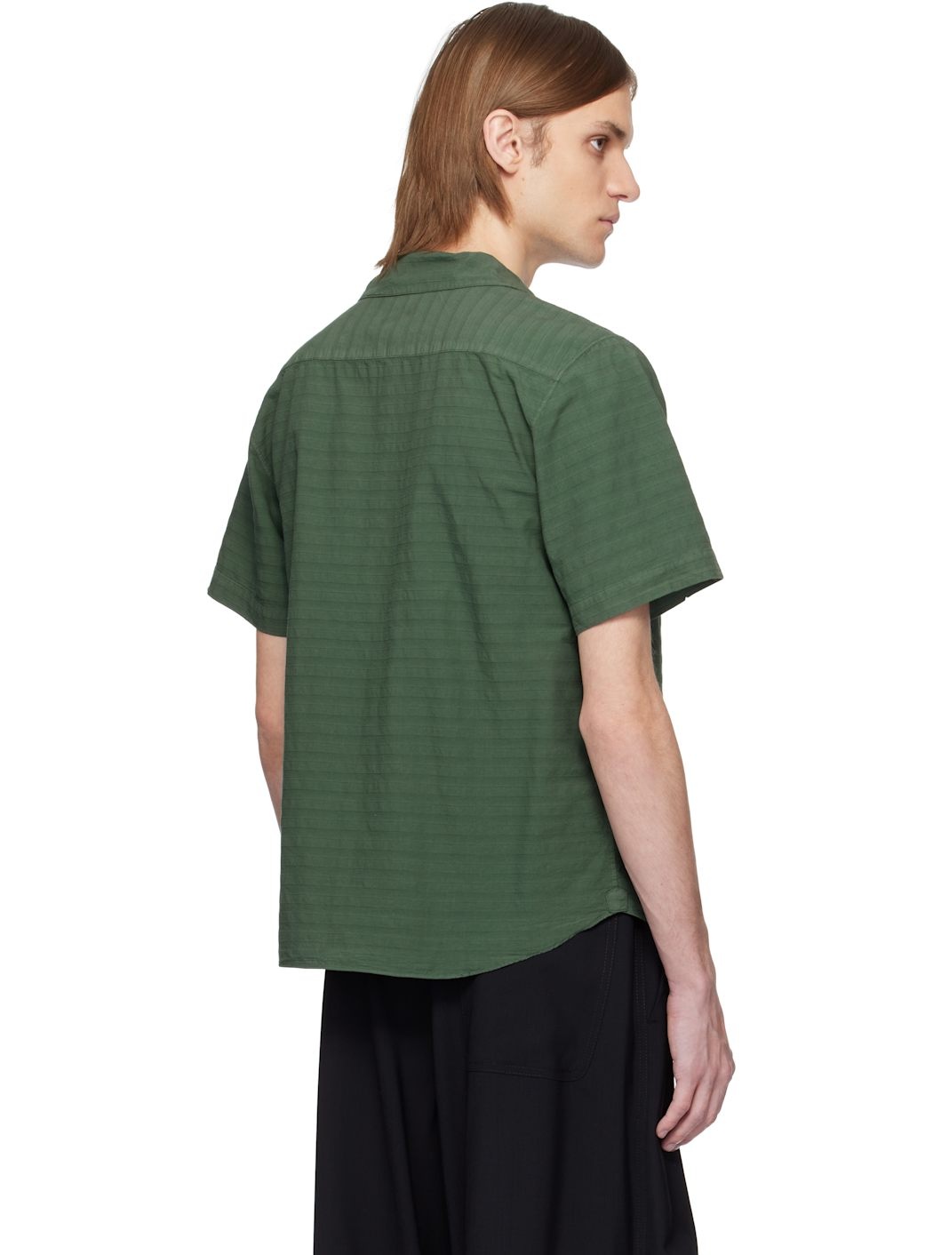 Green Sun Stripy Cotton Shirt - 3