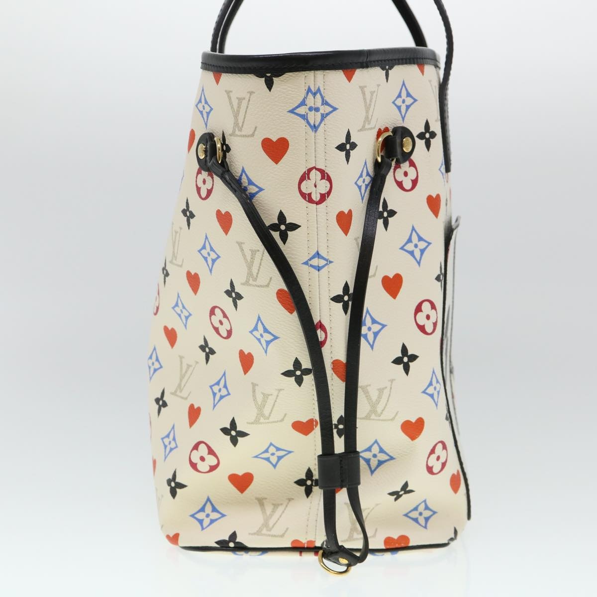LOUIS VUITTON Monogram Game Neverfull MM Tote Bag White M57462 - 4
