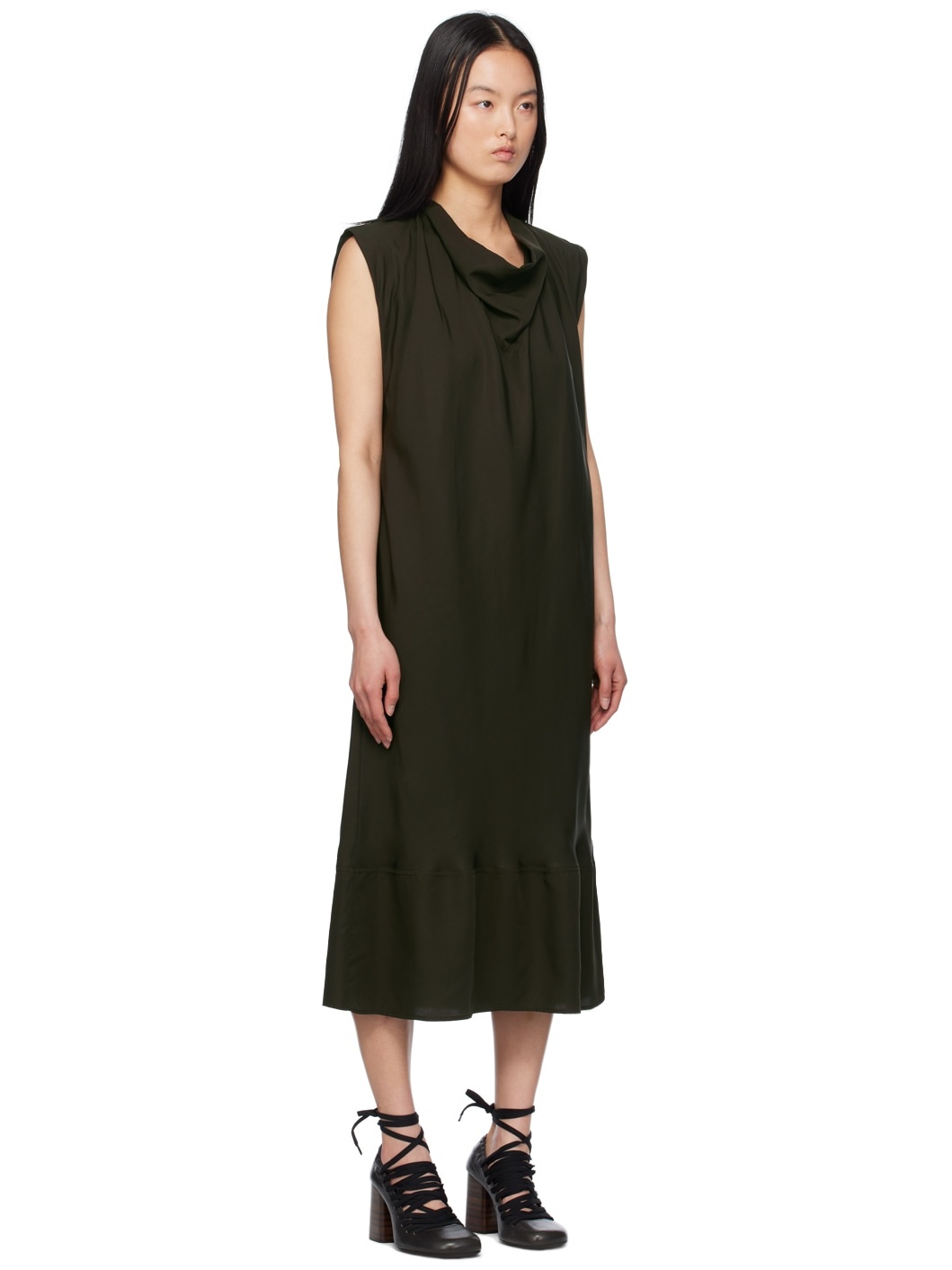 Brown Foulard Midi Dress - 2