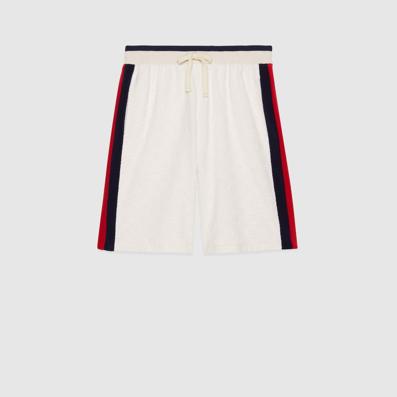 GG cotton terry cloth shorts with Web 1