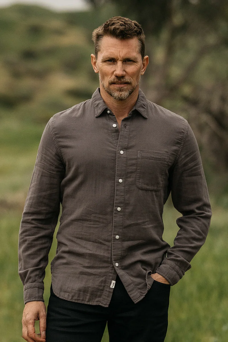 The Ripper Double Gauze Organic Cotton Shirt - Charcoal - 1