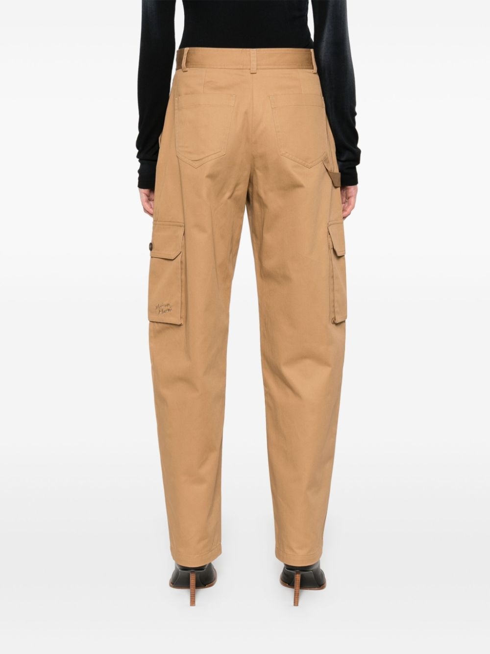 logo-embroidered chinos - 4