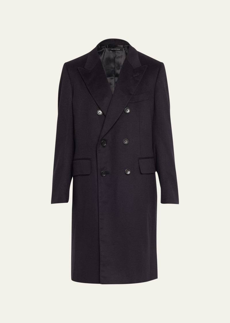 Men's Tailored Cashmere Double-Breasted Overcoat 1