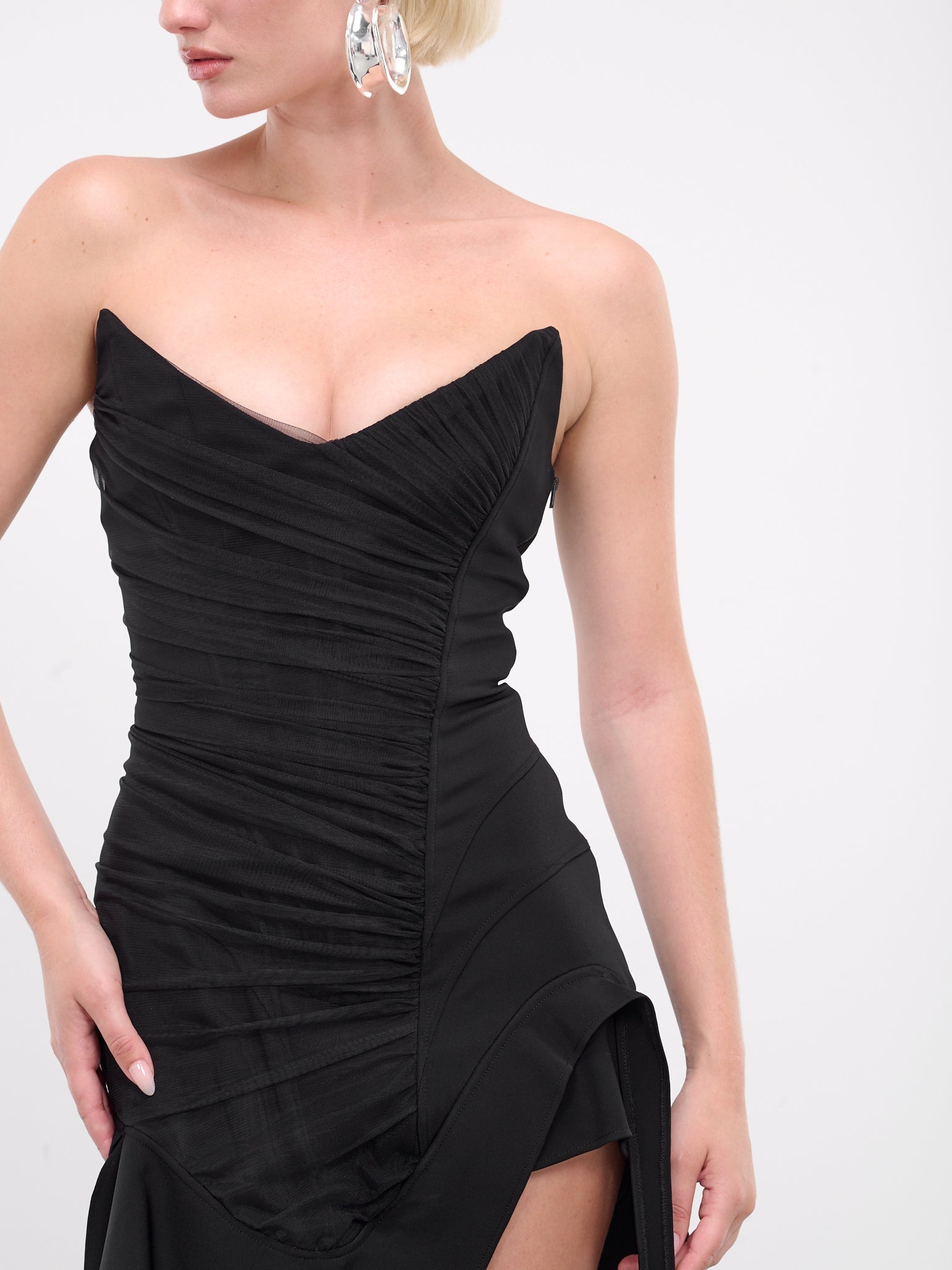 Asymmetric Bustier Dress - 5