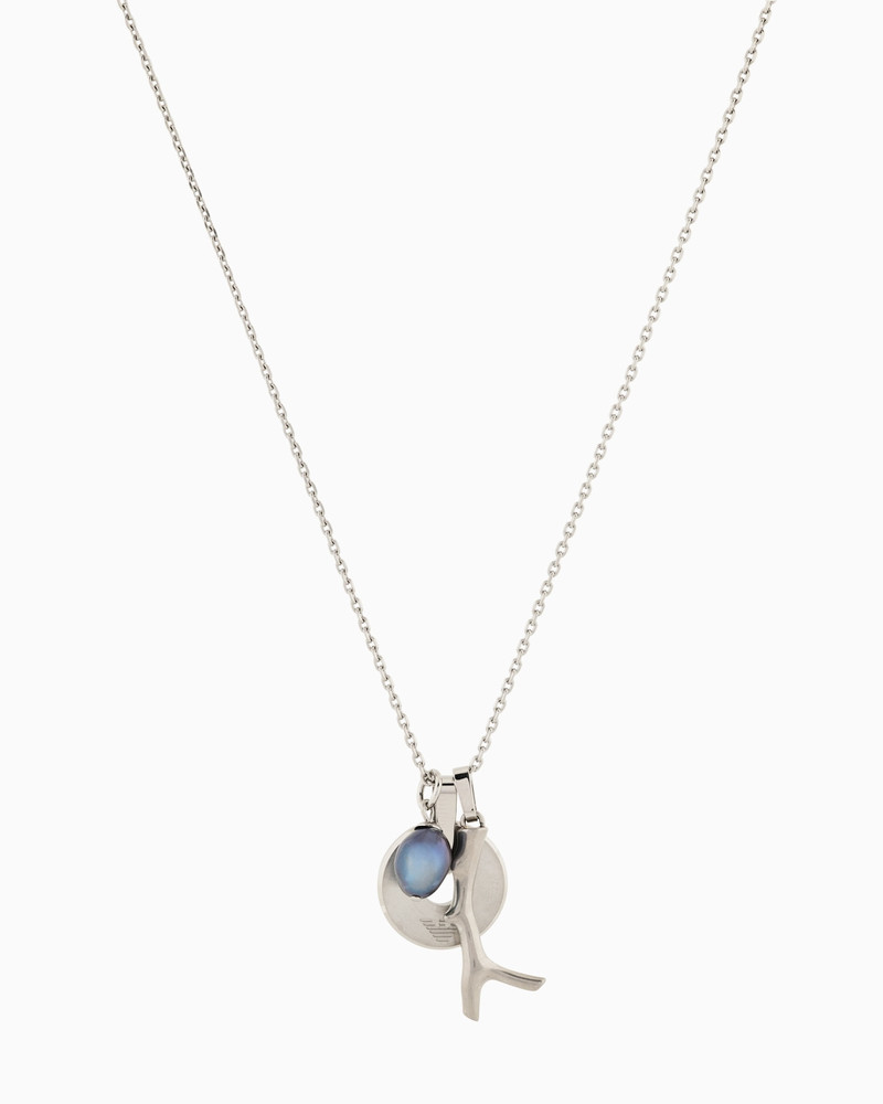 FRESHWATER PEARL SILVER STAINLESS STEEL PENDANT NECKLACE 1