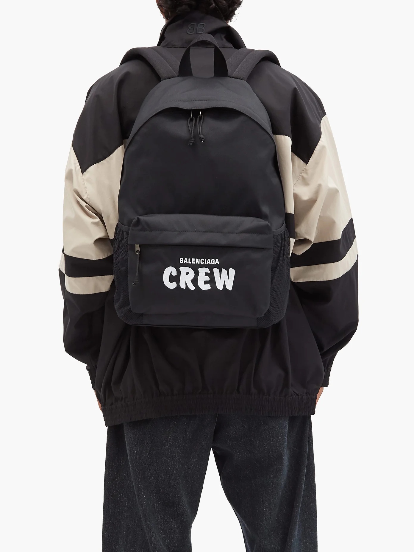 Crew-embroidered nylon canvas backpack - 3