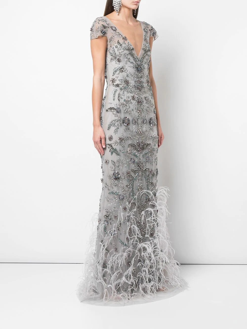 feather fringe gown - 3