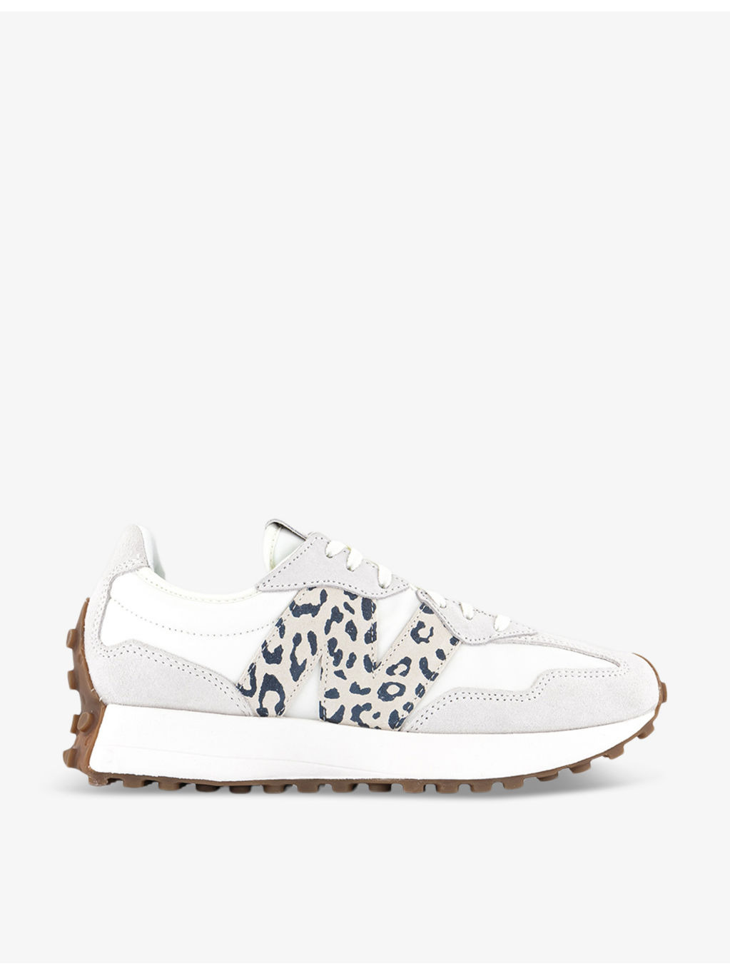 327 logo-embroidered suede and woven low-top trainers - 1