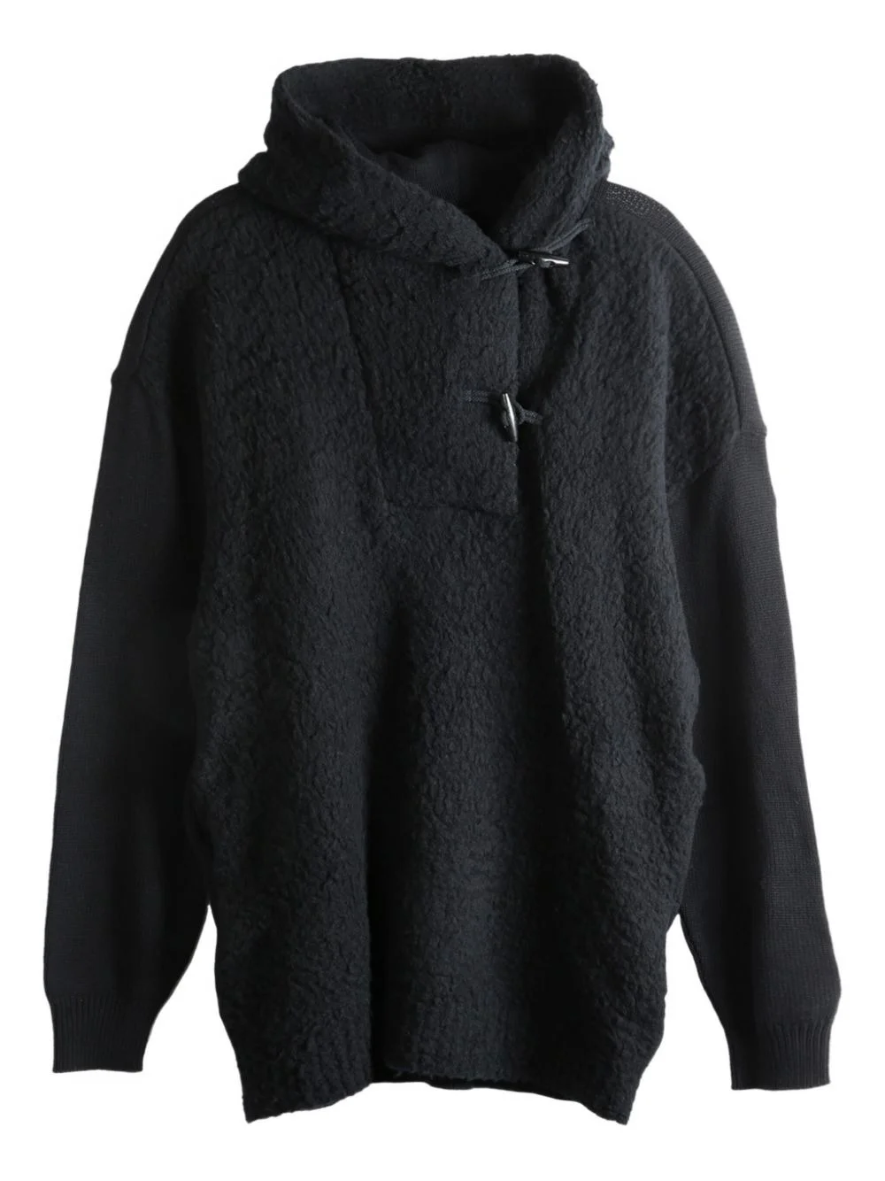 hooded toggle-fastening sweater - 1