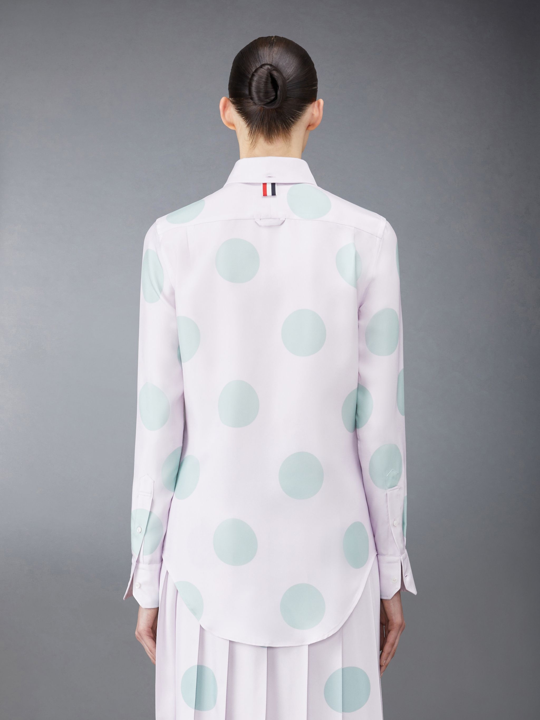 Silk Twill Polka Dot Down Point Collar Shirt - 3