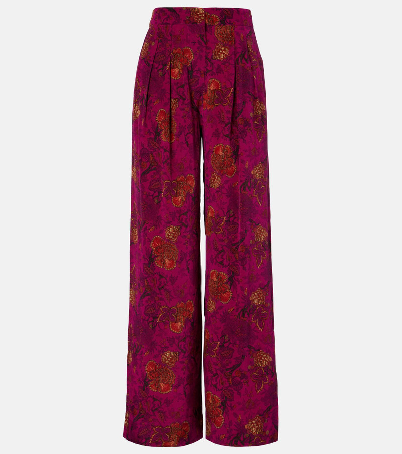 Aviva silk crêpe de chine wide-leg pants 1