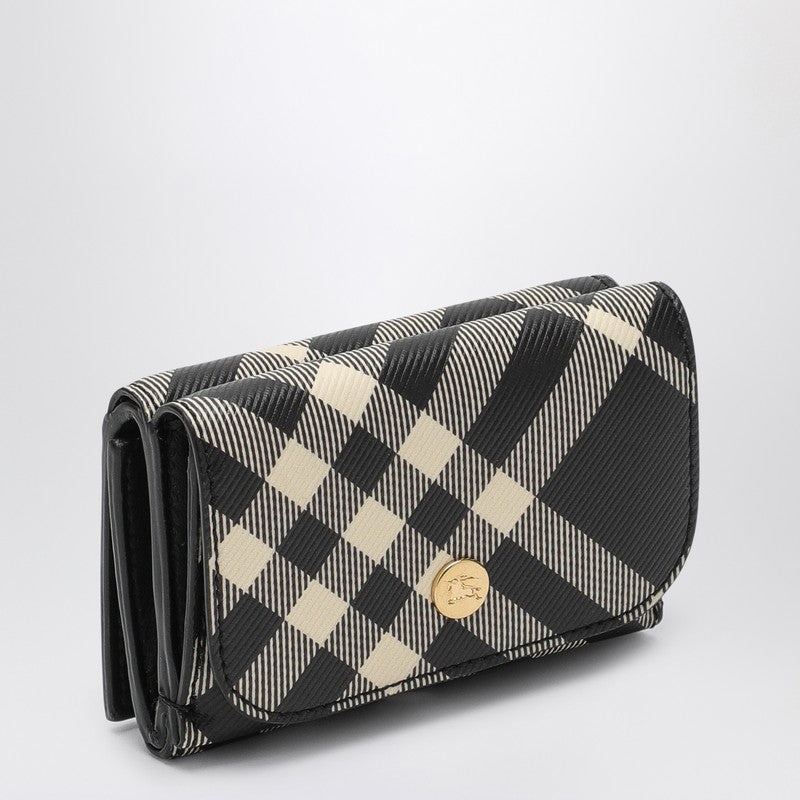 Burberry Small Black Wallet With Check Pattern Women - 1