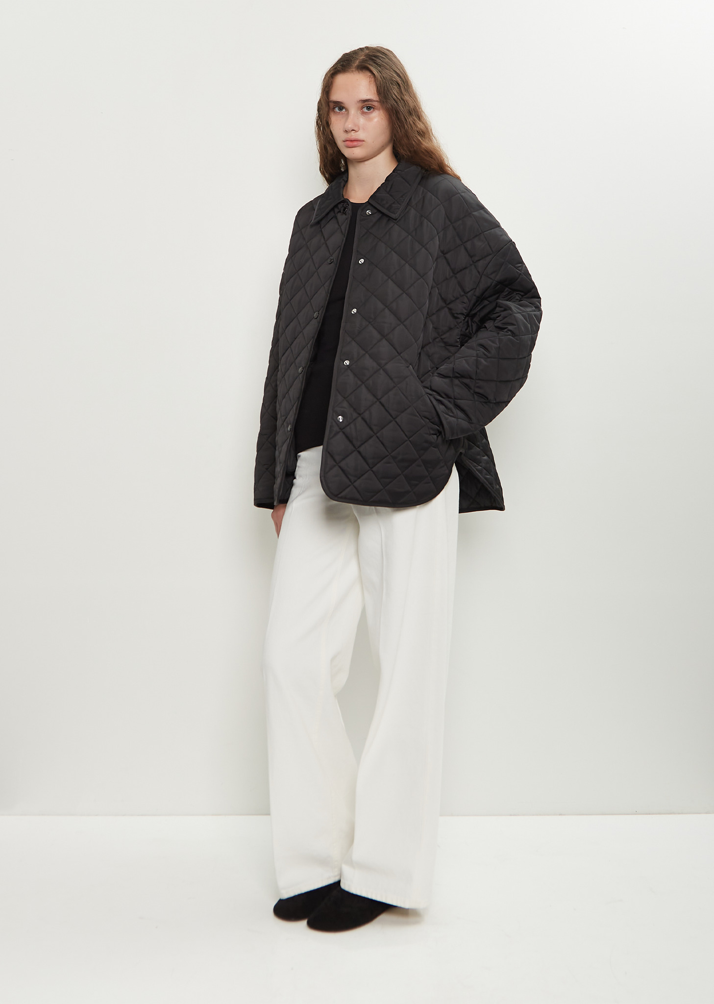 Collared Quilted Poly Jacket - 4
