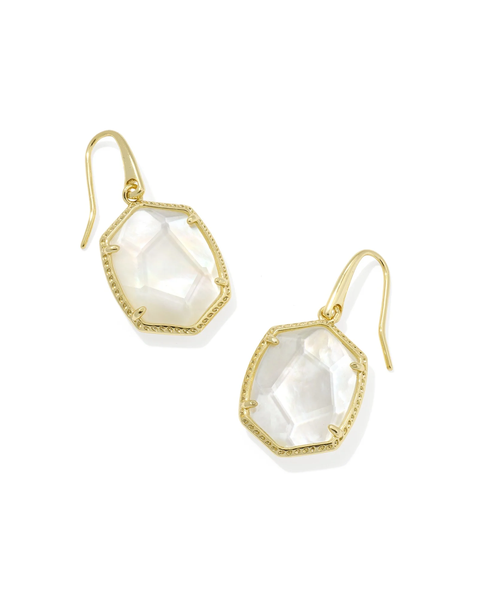 Daphne Gold Frame Drop Earrings - 1