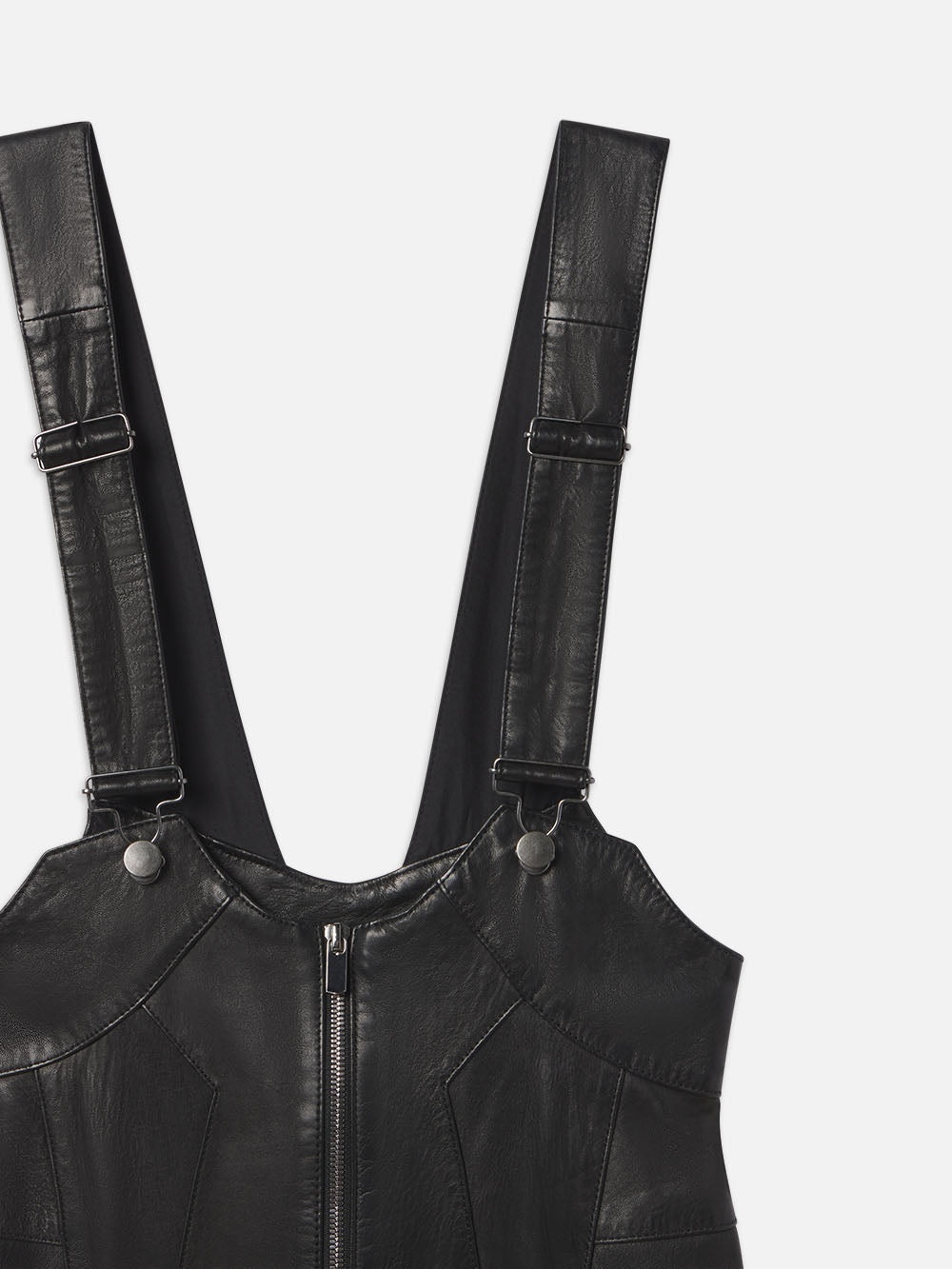 Leather Overall in Black - 3