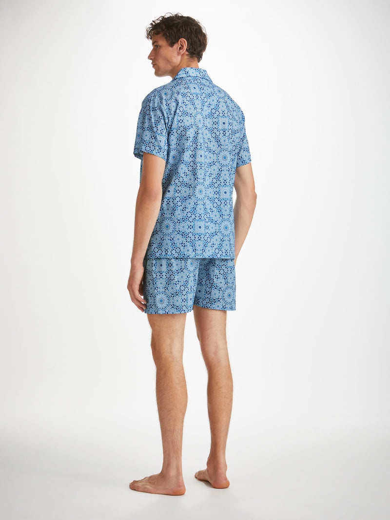 Men's Short Pyjamas Ledbury 69 Cotton Batiste Blue - 4