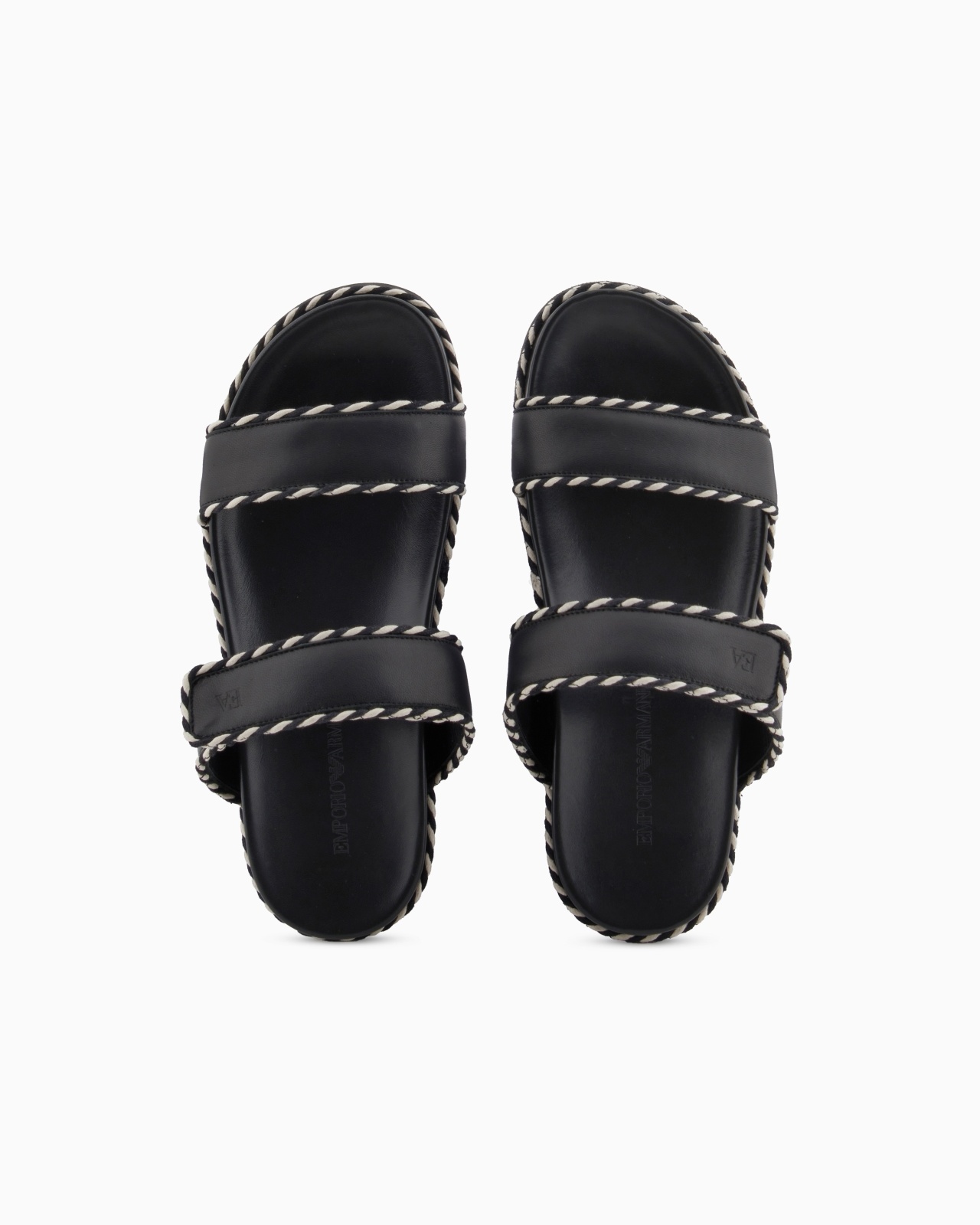 SANDALS WITH NAPPA-LEATHER STRAP AND TWO-TONE EDGES - 3
