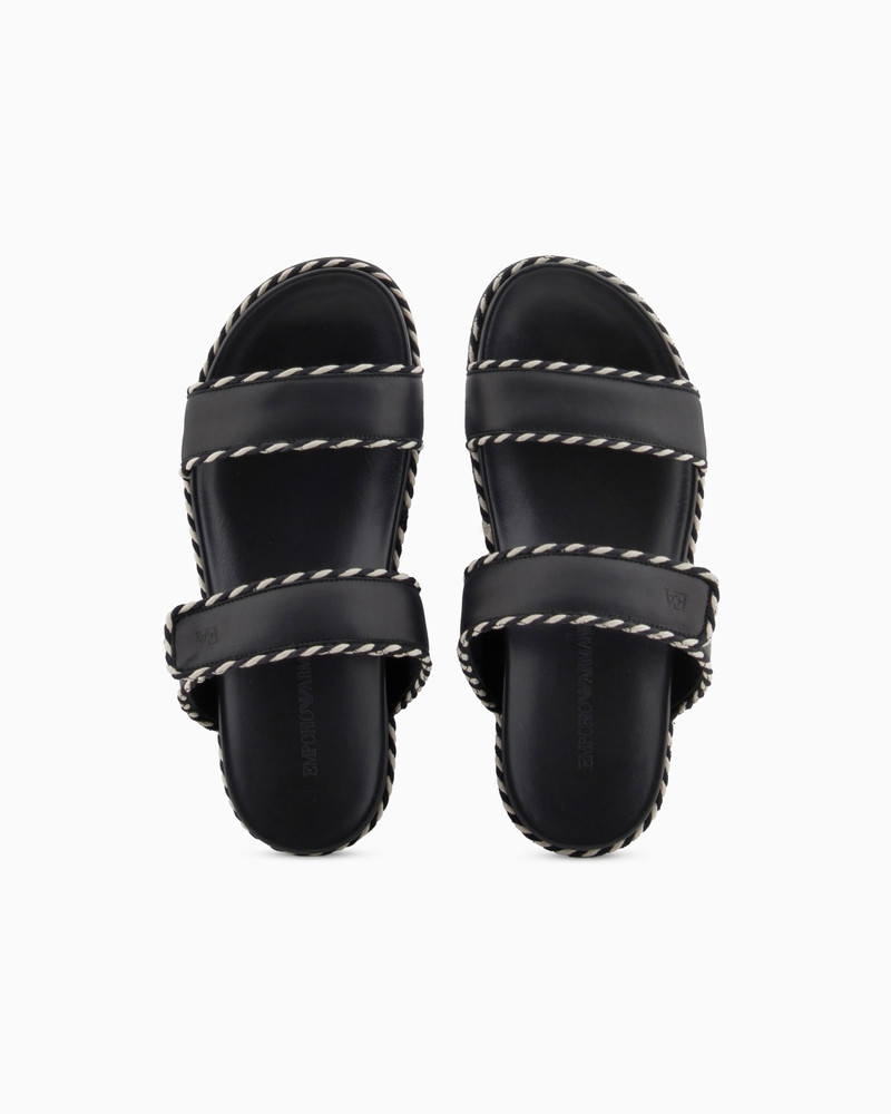 SANDALS WITH NAPPA-LEATHER STRAP AND TWO-TONE EDGES 3