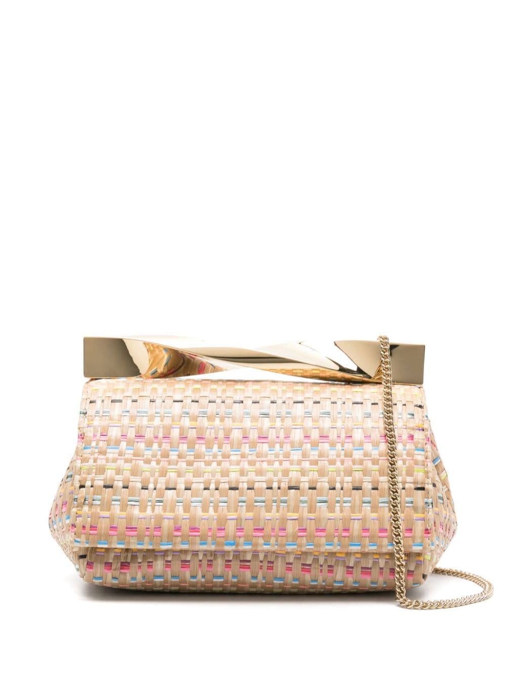 mini Twist raffia clutch bag - 1