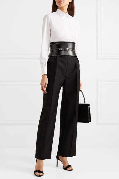 Alaïa Pleated grain de poudre wool and mohair-blend straight-leg pants outlook