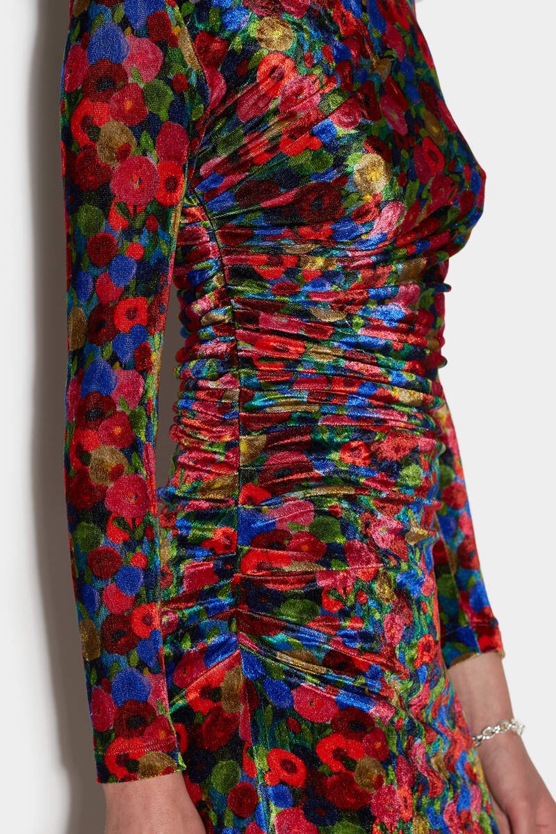 SHIRRED MINI DRESS - 4