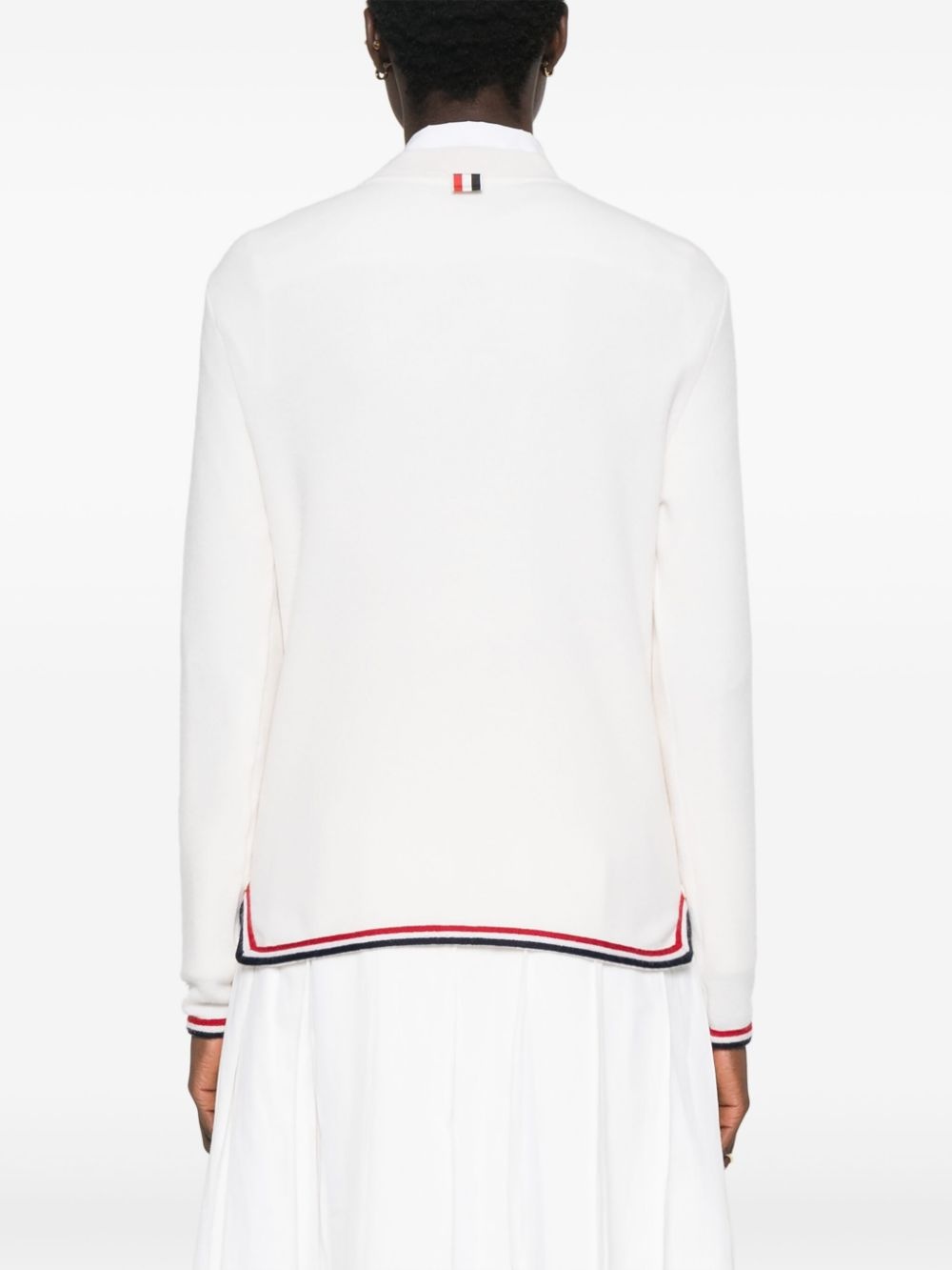 striped-border cashmere jumper - 4