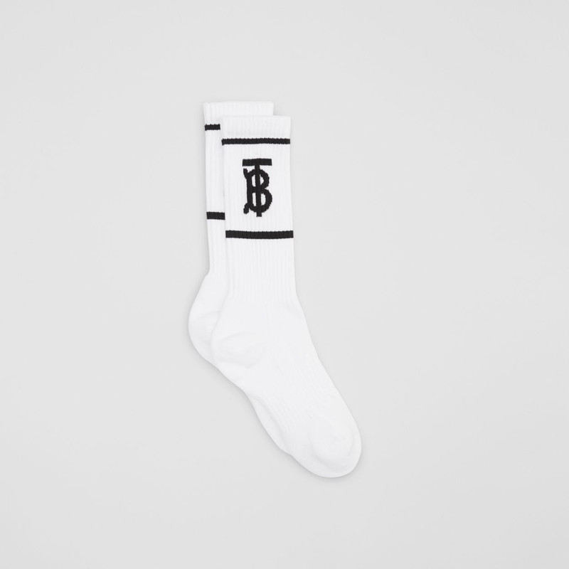 Monogram Motif Intarsia Cotton Blend Socks 5