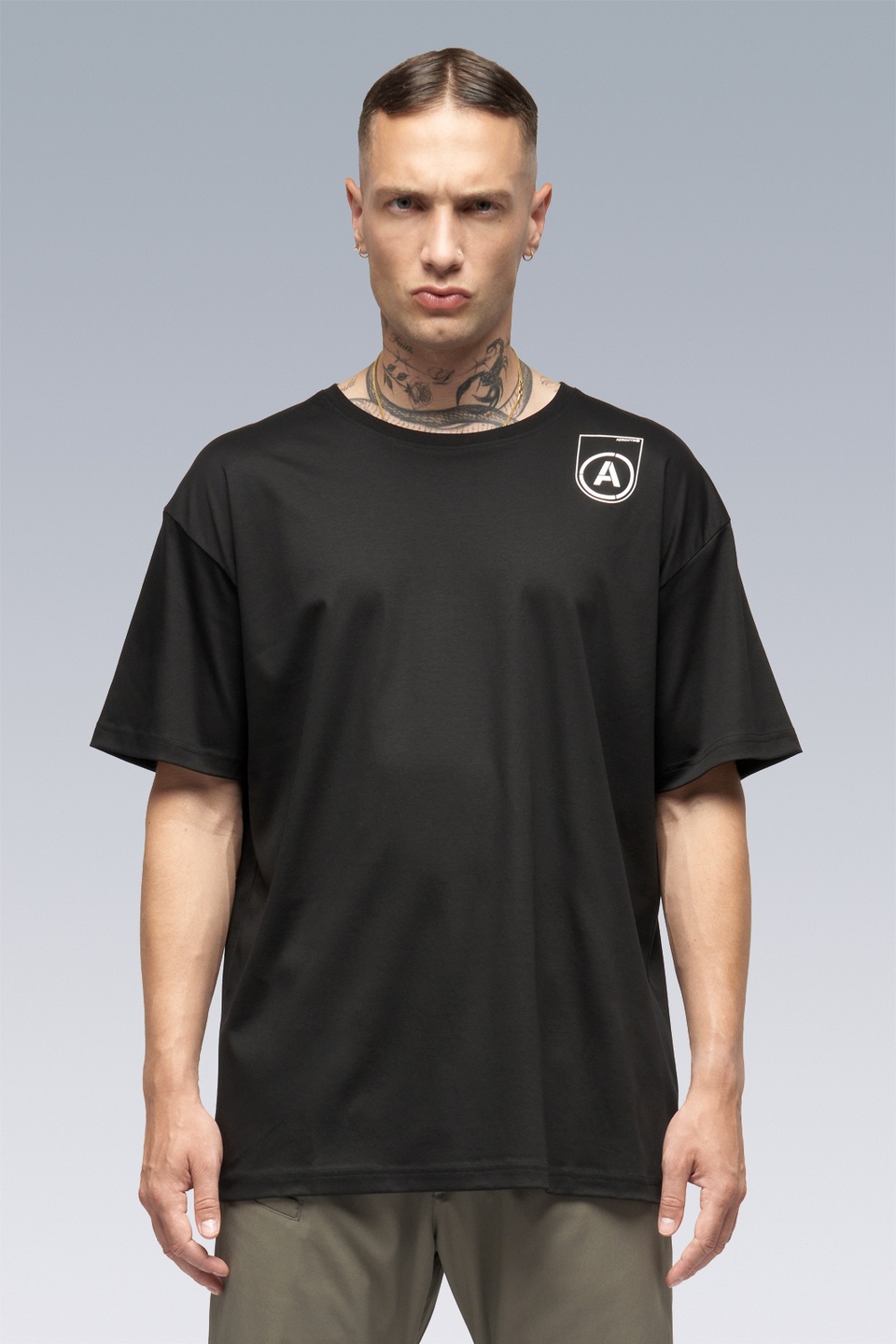 S24-PR-B 100% Cotton Mercerized Short Sleeve T-shirt Black - 1