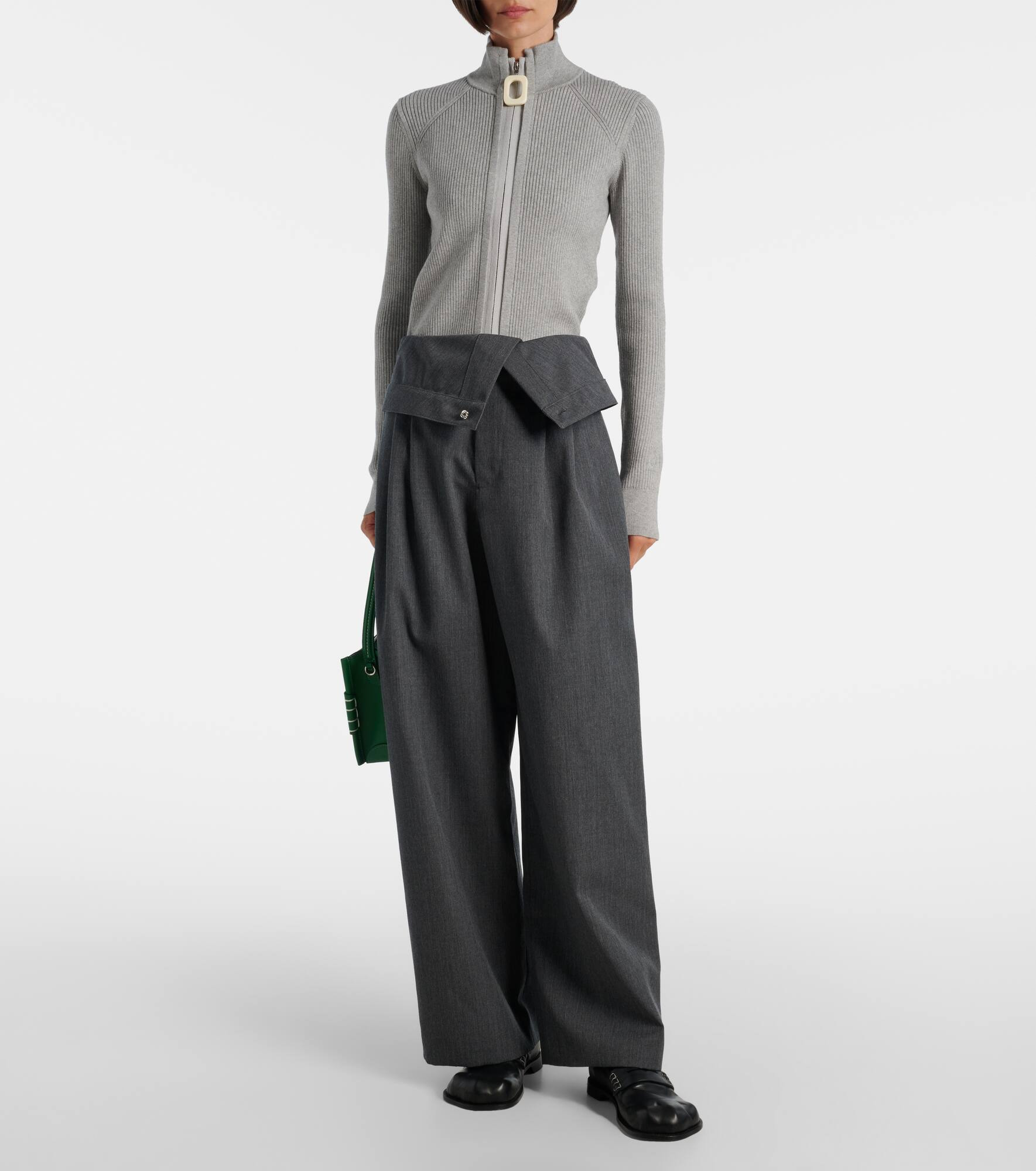 High-rise wool wide-leg pants - 2