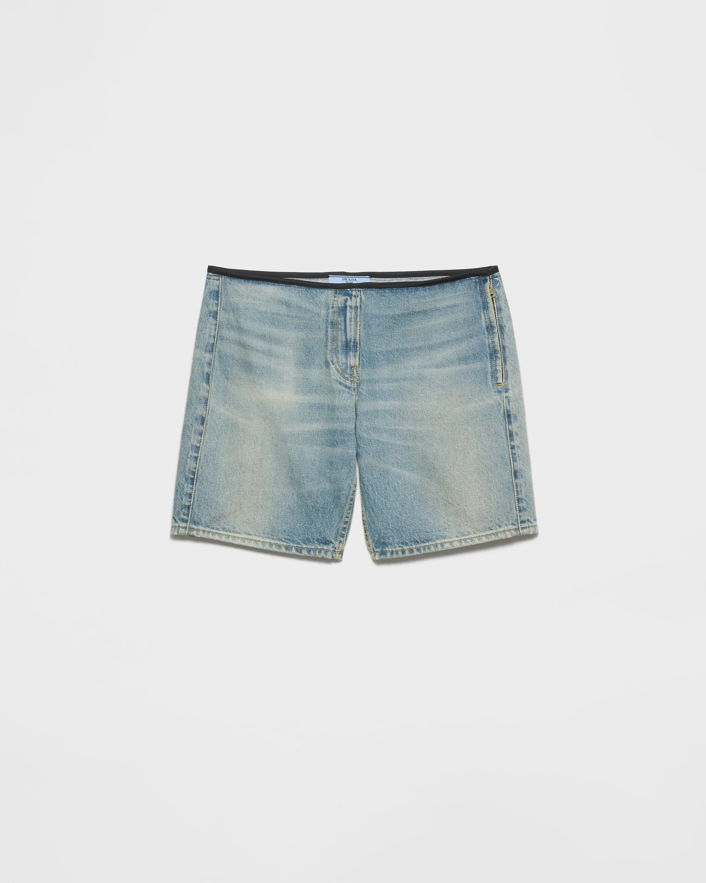 Washed denim Bermudas - 1