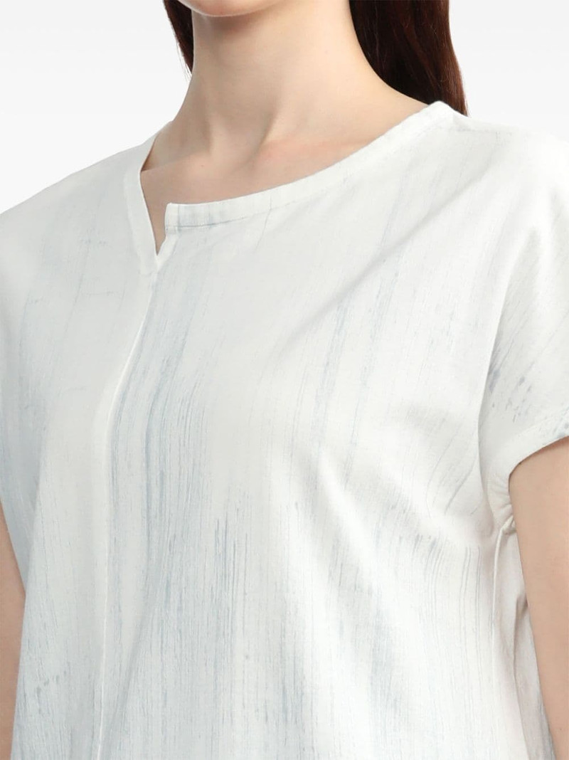 asymmetric-hem cotton T-shirt 5