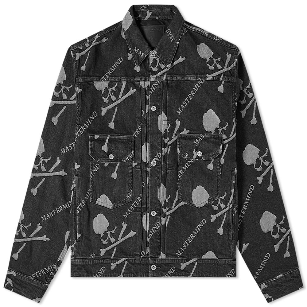 MASTERMIND WORLD Monogram Denim Trucker Jacket - 1