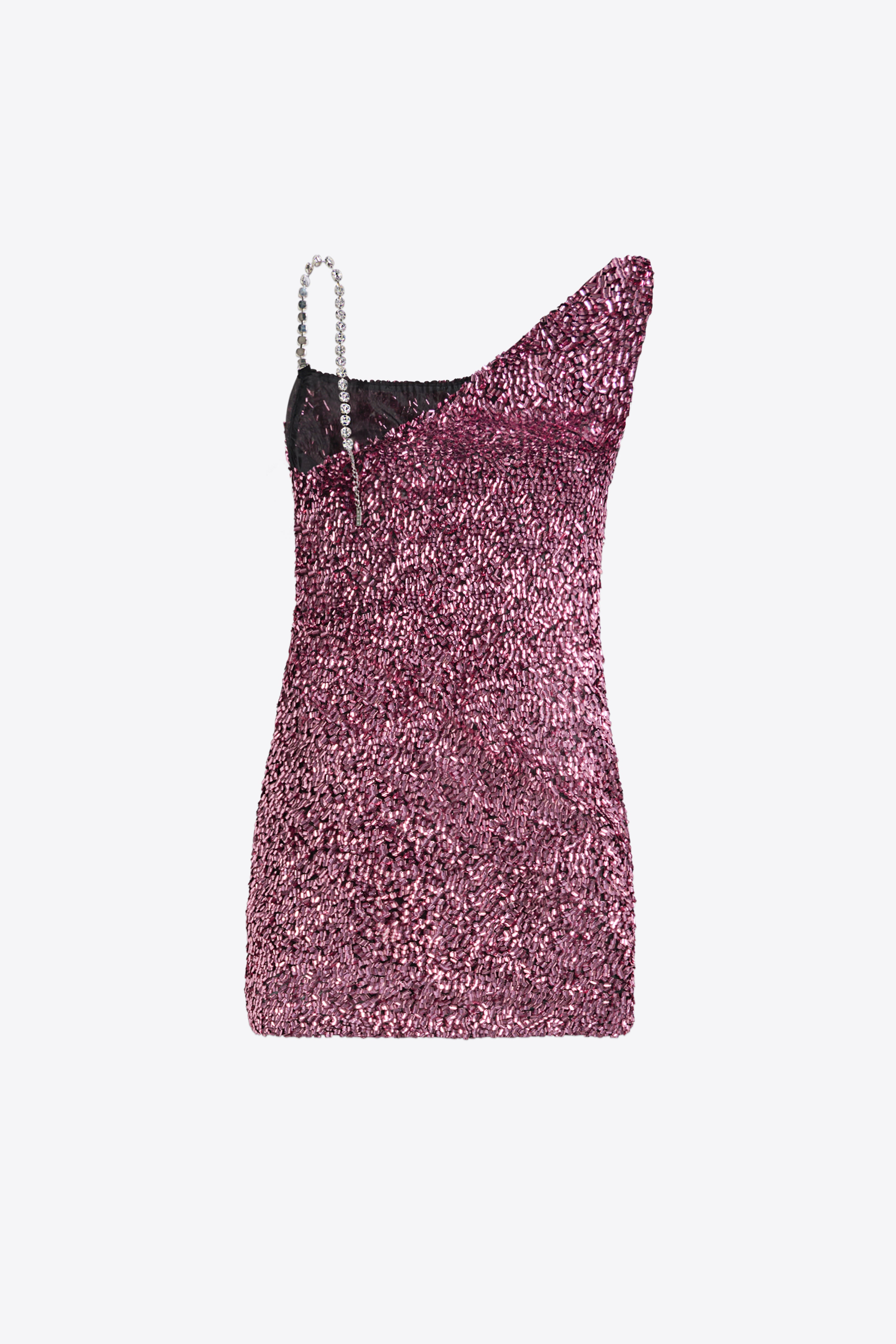CRYSTAL STRAP SEQUIN MINI DRESS - 2