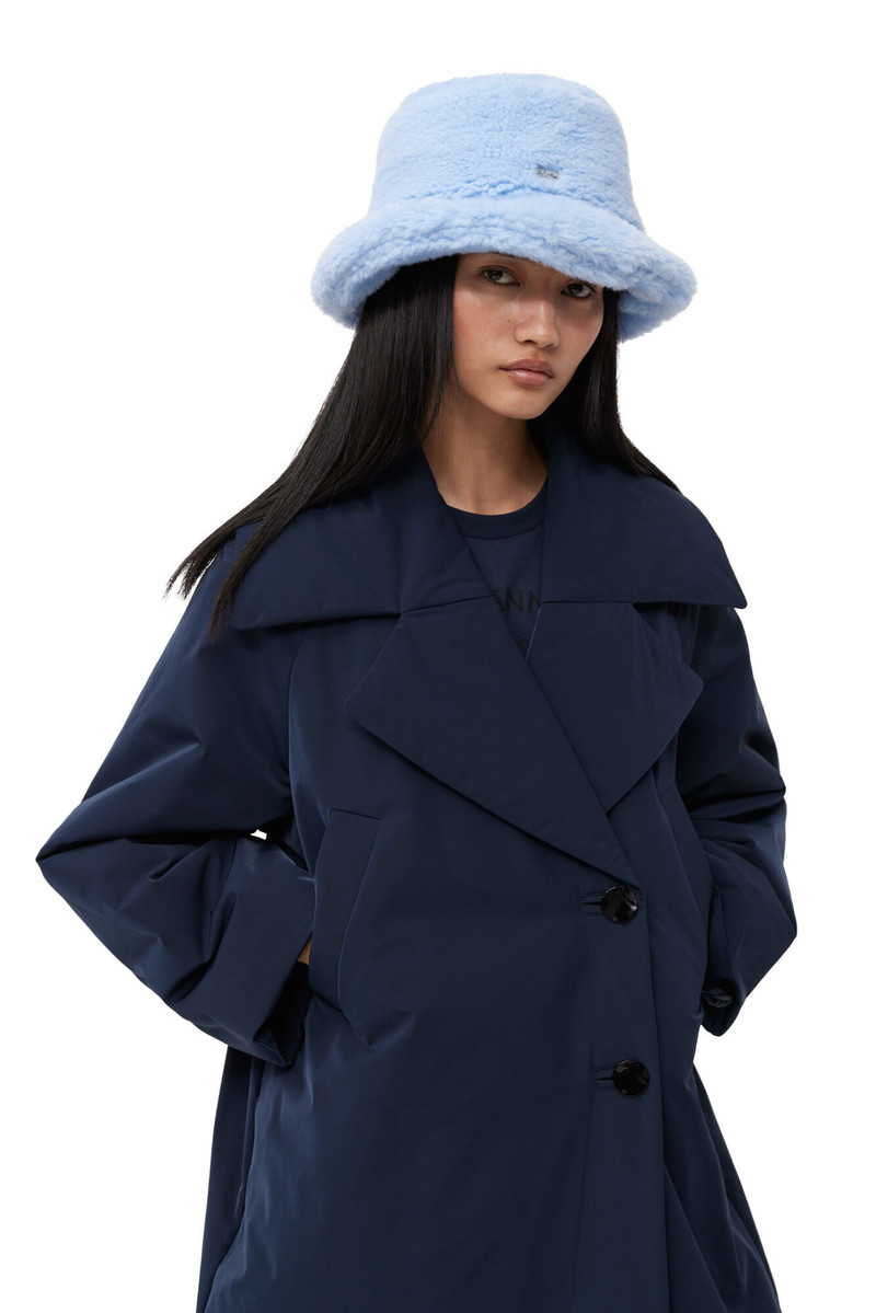 GANNI LIGHT BLUE FLUFFY TECH BUCKET HAT outlook