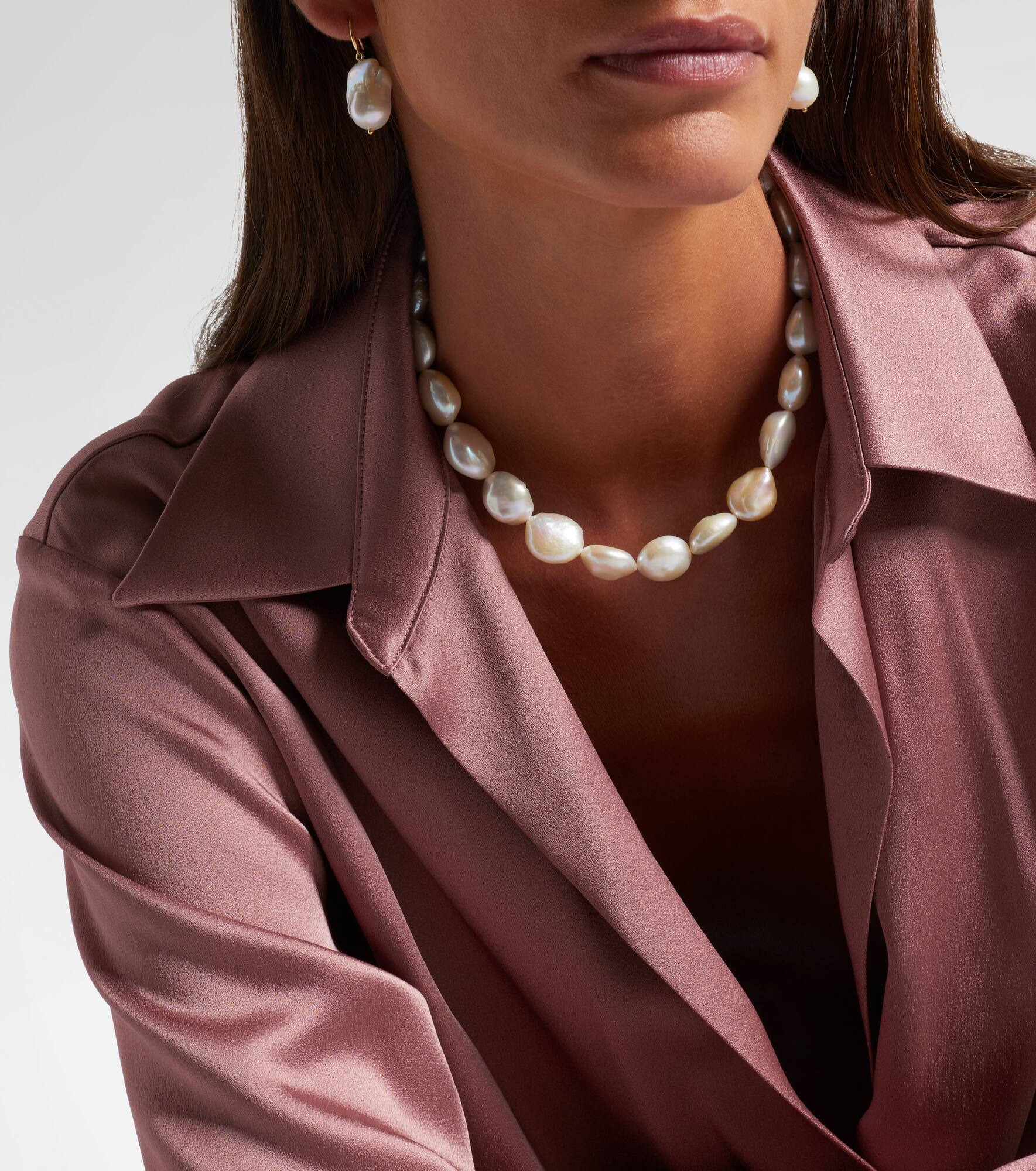 14kt gold necklace with pearls - 2
