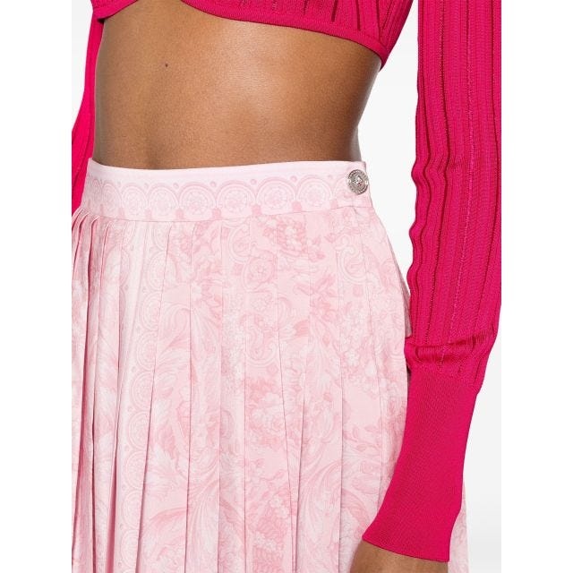 Barocco pleated pink miniskirt - 5