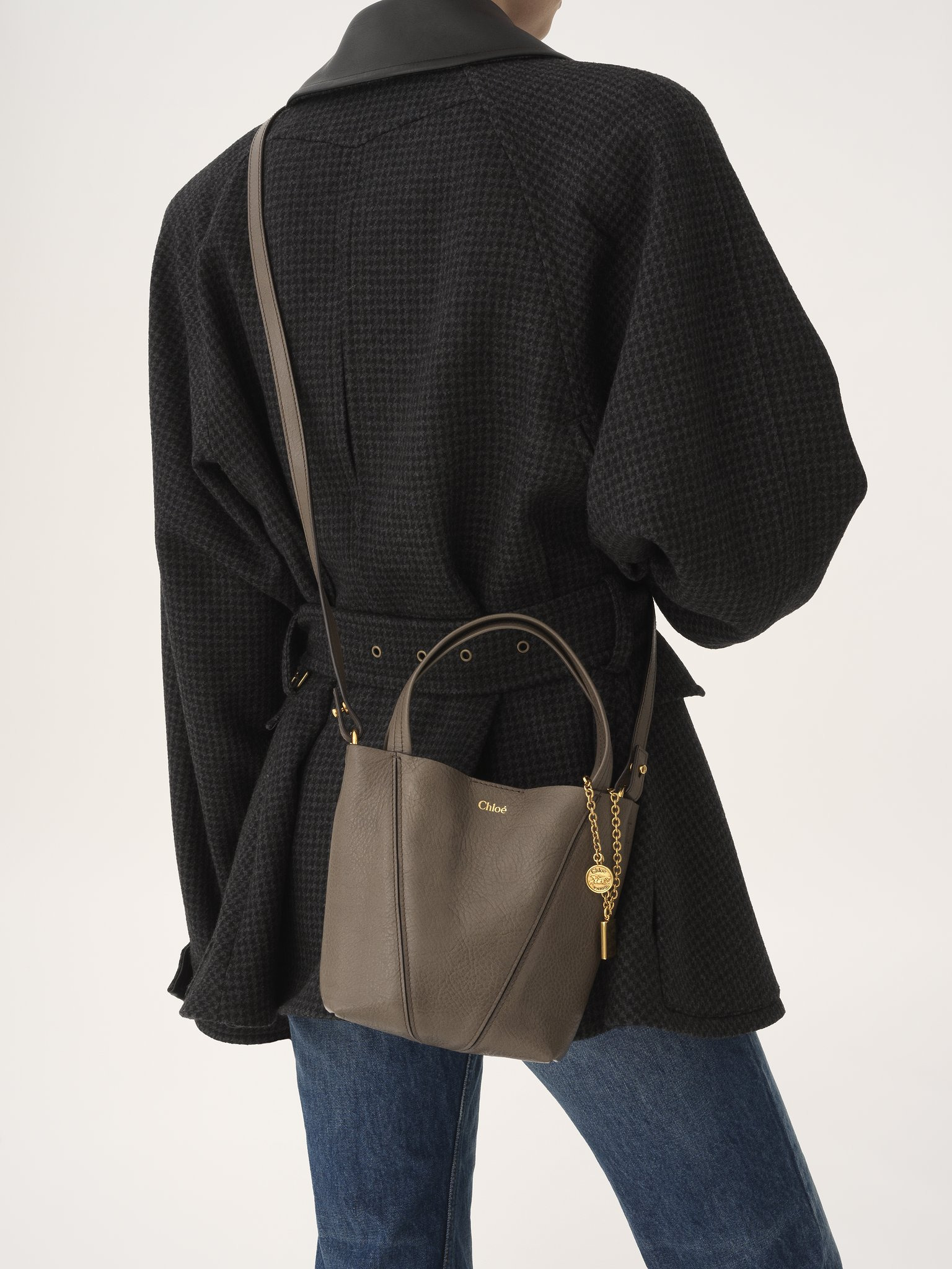 SMALL CHLOÉ SPIN TOTE BAG IN GRAINED LEATHER - 3