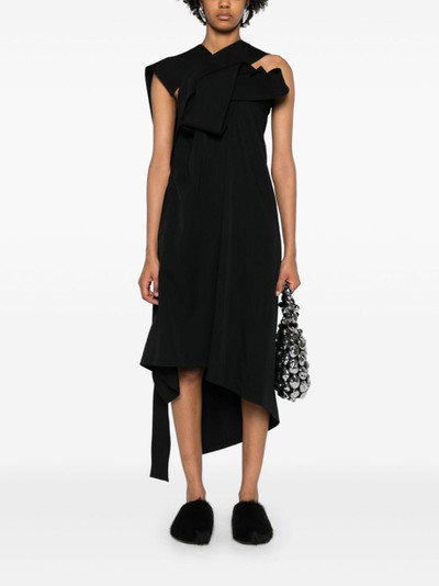 Yohji Yamamoto asymmetric wool midi dress outlook